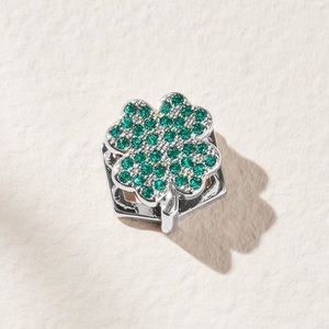 *Four Leaf Clover Charm* KEEP COLLECTIVE Retired Pave Green